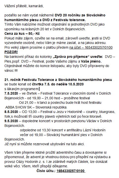 Nabídka DVD a závazná přihláška